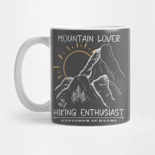 Mountain Lover Hiking Enthusiast Explorer At Heart Mug